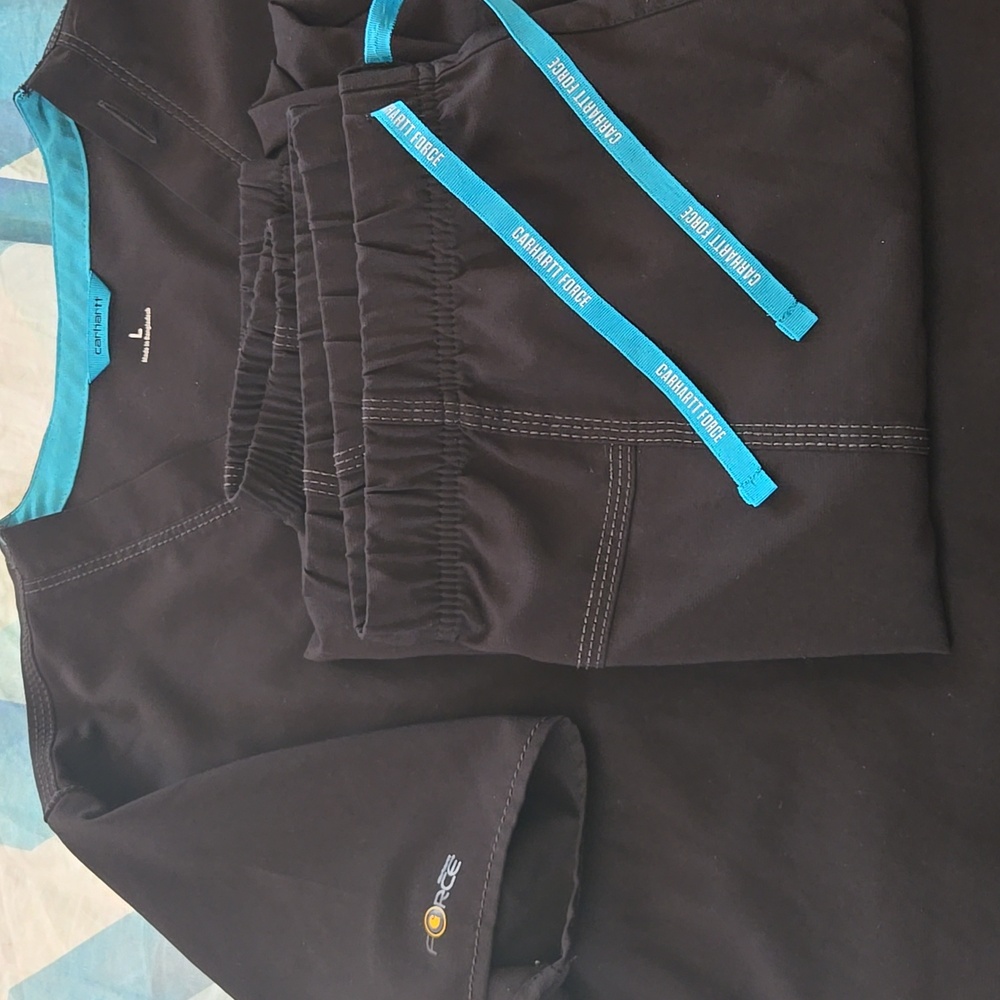 Carhartt Scrub Set Black with Blue Trim